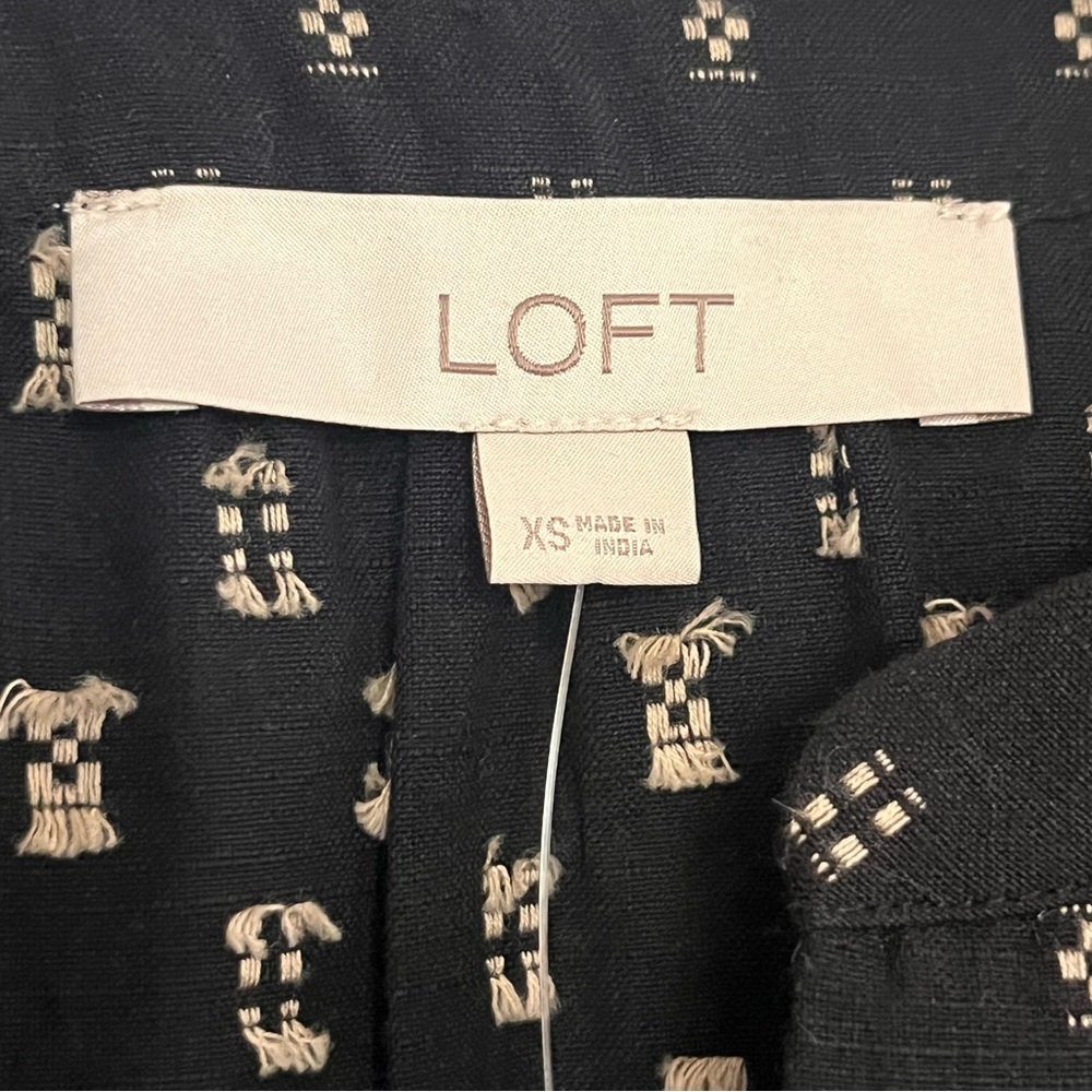 NEW LOFT Black and White Patterned Long Sleeve Dress size XS - Picture 4 of 8